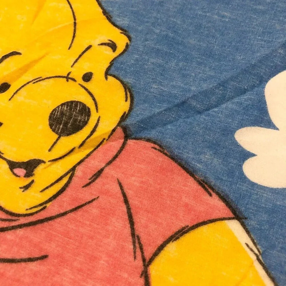 Vtg 90s Disney Winnie the Pooh Double Size Flat  Sheet 95x75 Piglet - Picture 9 of 16